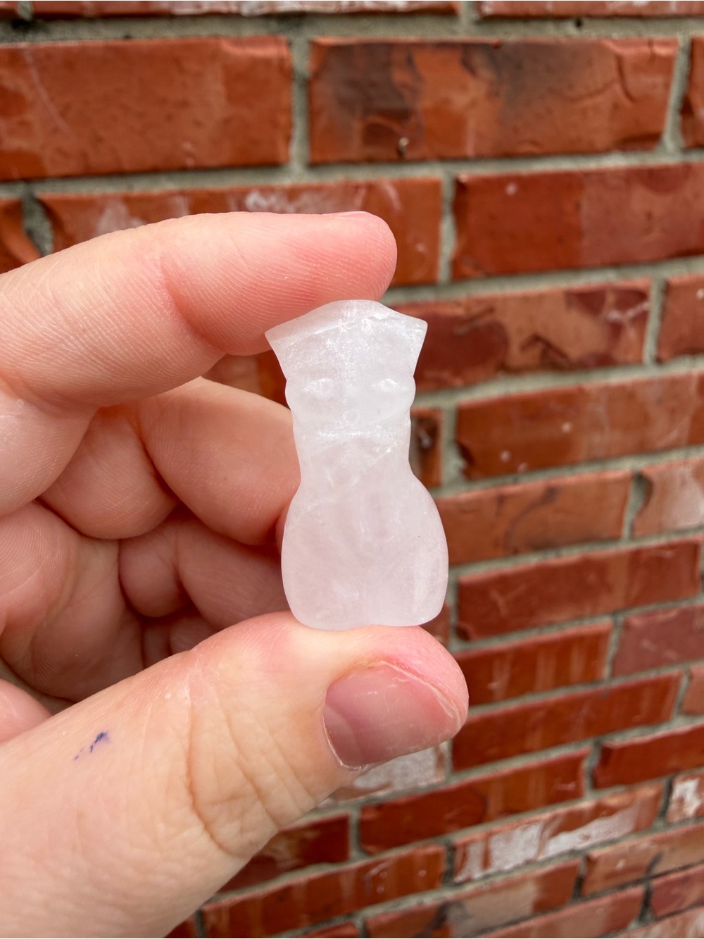 Clear quartz goddess body carving